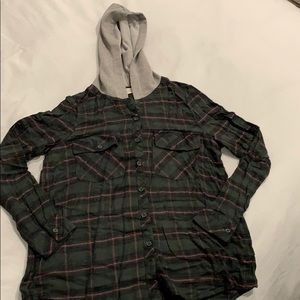Zoie Hooded Flannel Plaid Shirt